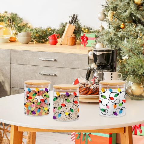 JarThenaAMCS holiday decorative jar set for kitchen display