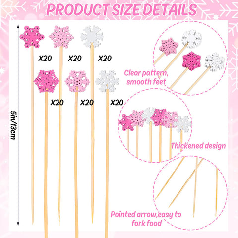 JarThenaAMCS snowflake top bamboo picks enhance serving trays