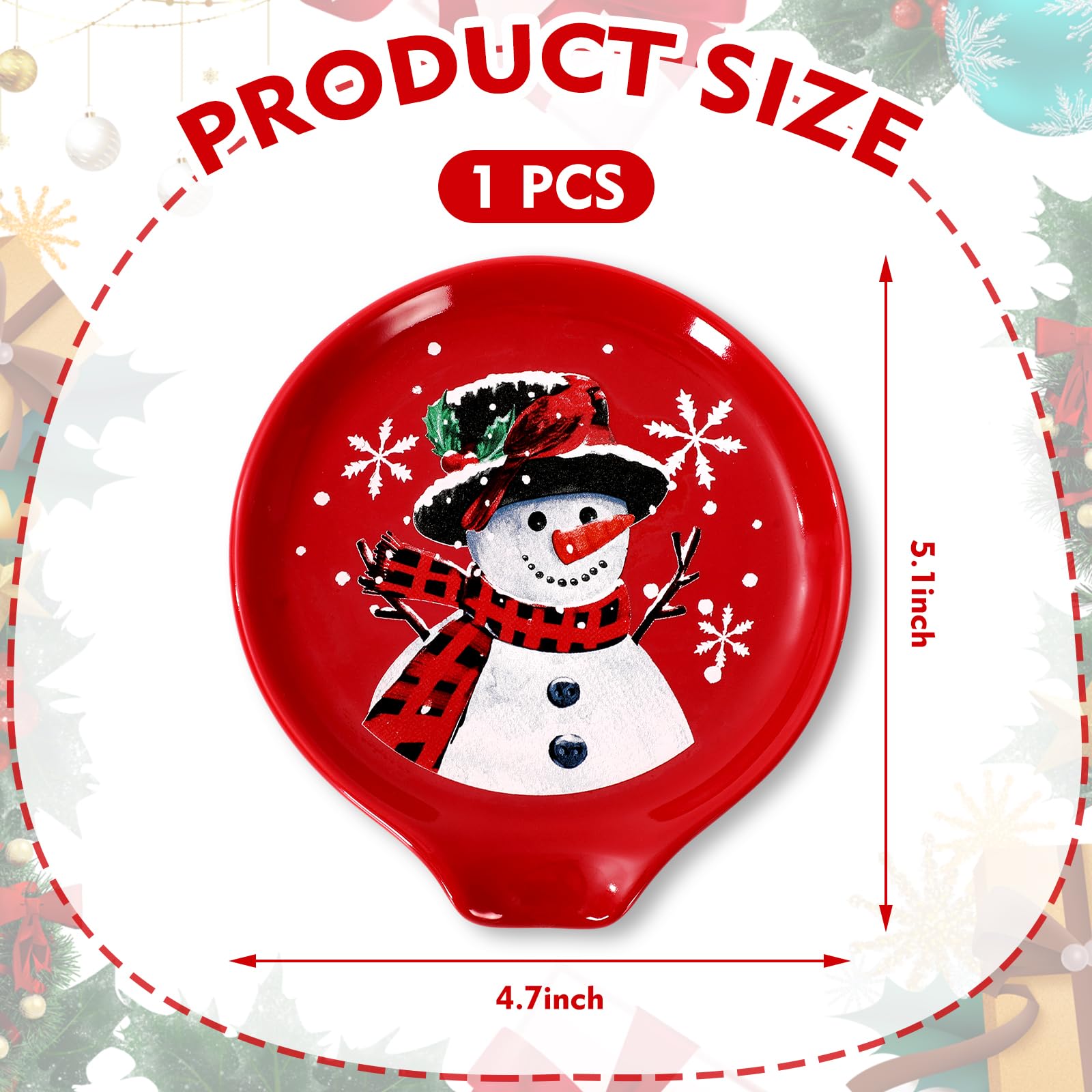 JarThenaAMCS snowflake pattern spoon rest adds Christmas charm to tea service.