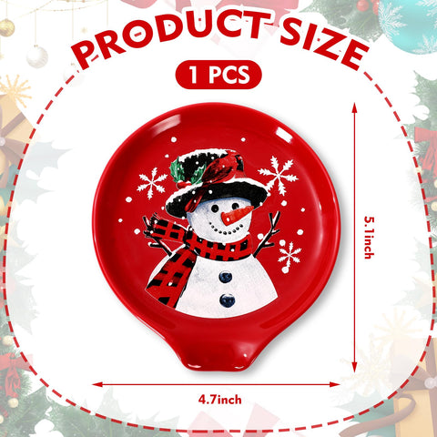JarThenaAMCS snowflake pattern spoon rest adds Christmas charm to tea service.