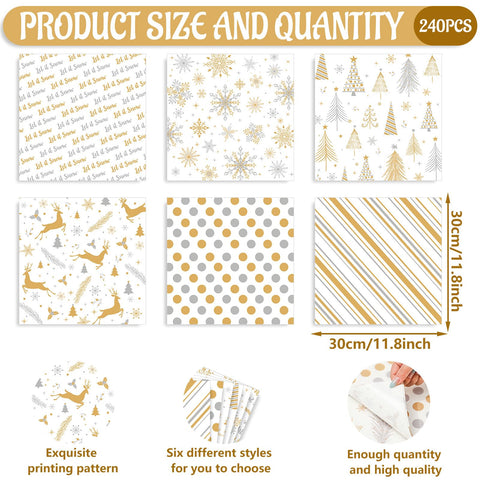 JarThenaAMCS wax paper with gold reindeer pattern ideal for wrapping sandwiches and holiday décor