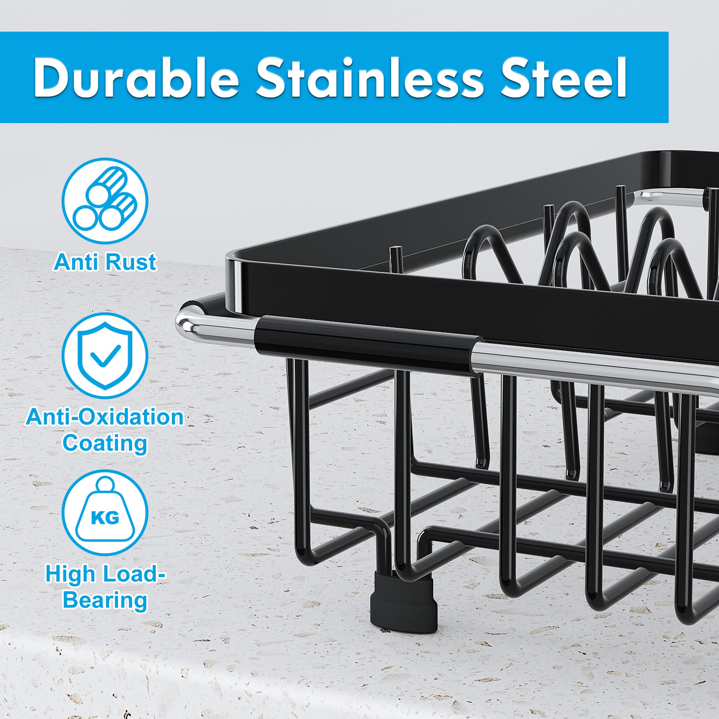 JASIWAY 9-slot rack dries pots, lids, cups and bowls quickly