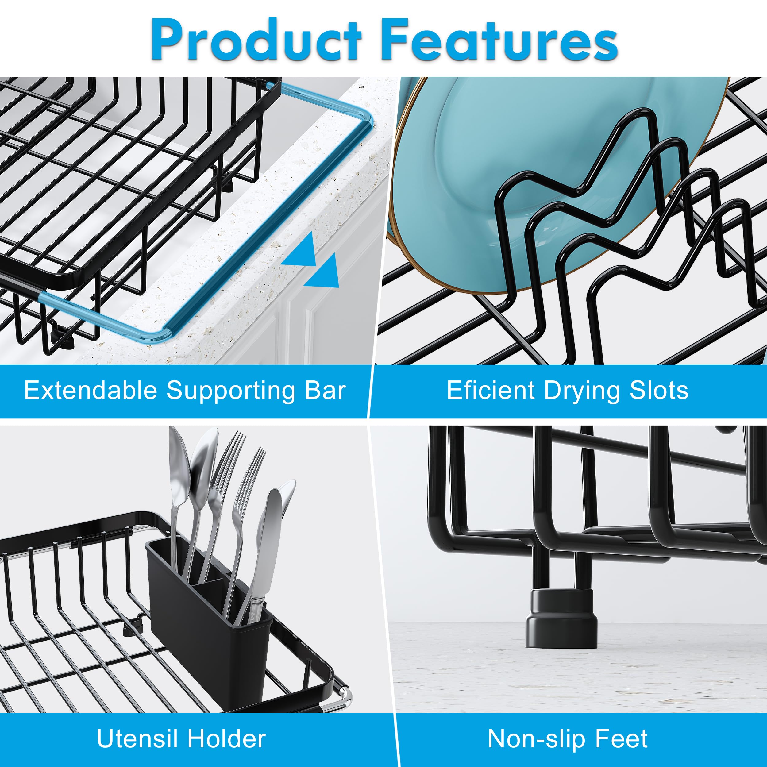 JASIWAY anti-slip rubber feet protect counters and prevent scratches