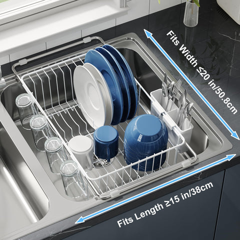 JASIWAY dish drying rack side view shows slim rust-resistant stainless steel
