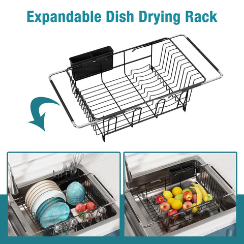 JASIWAY expandable drying rack side view showing compact storage