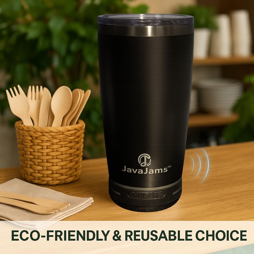 JavaJams tumbler keeps cold drinks longer with double-wall insulation during outdoor outings