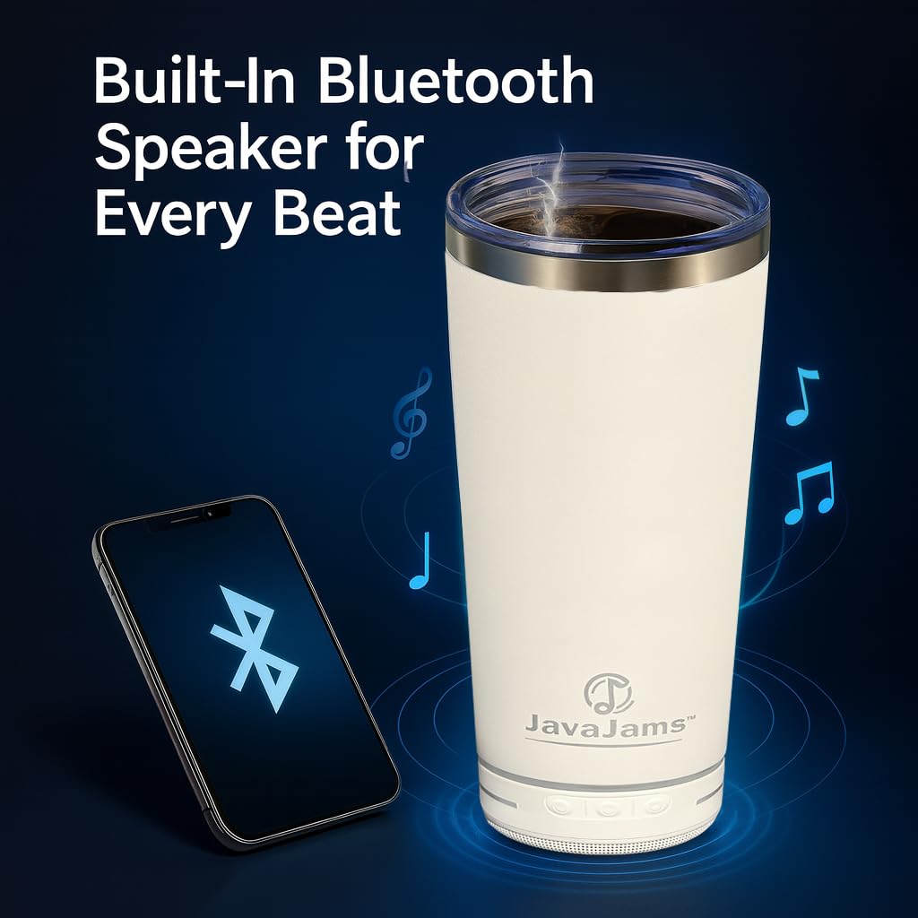 JavaJams stainless steel insulated tumbler ideal for hot coffee and temperature retention