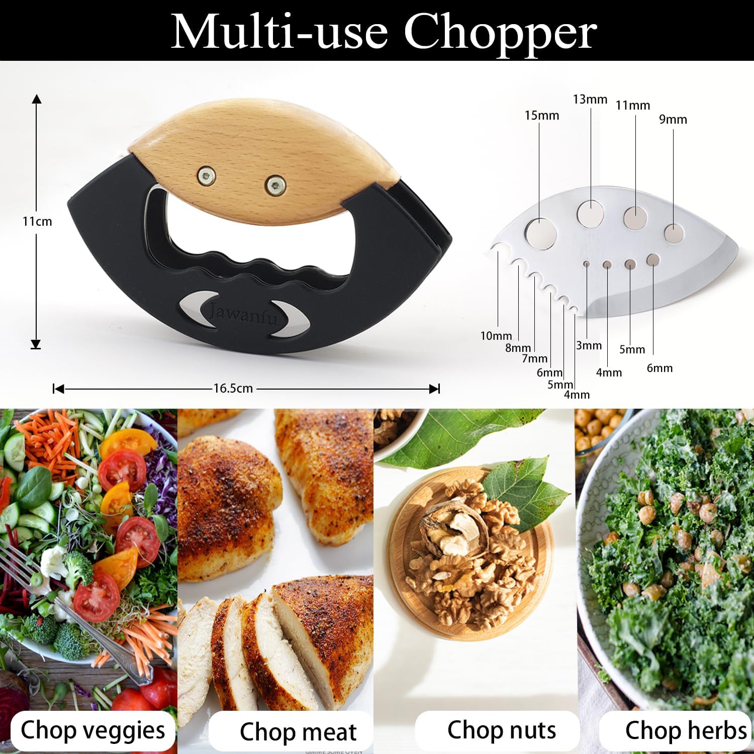 Jawanfu herb stripper with eight holes efficiently detaches leaves.