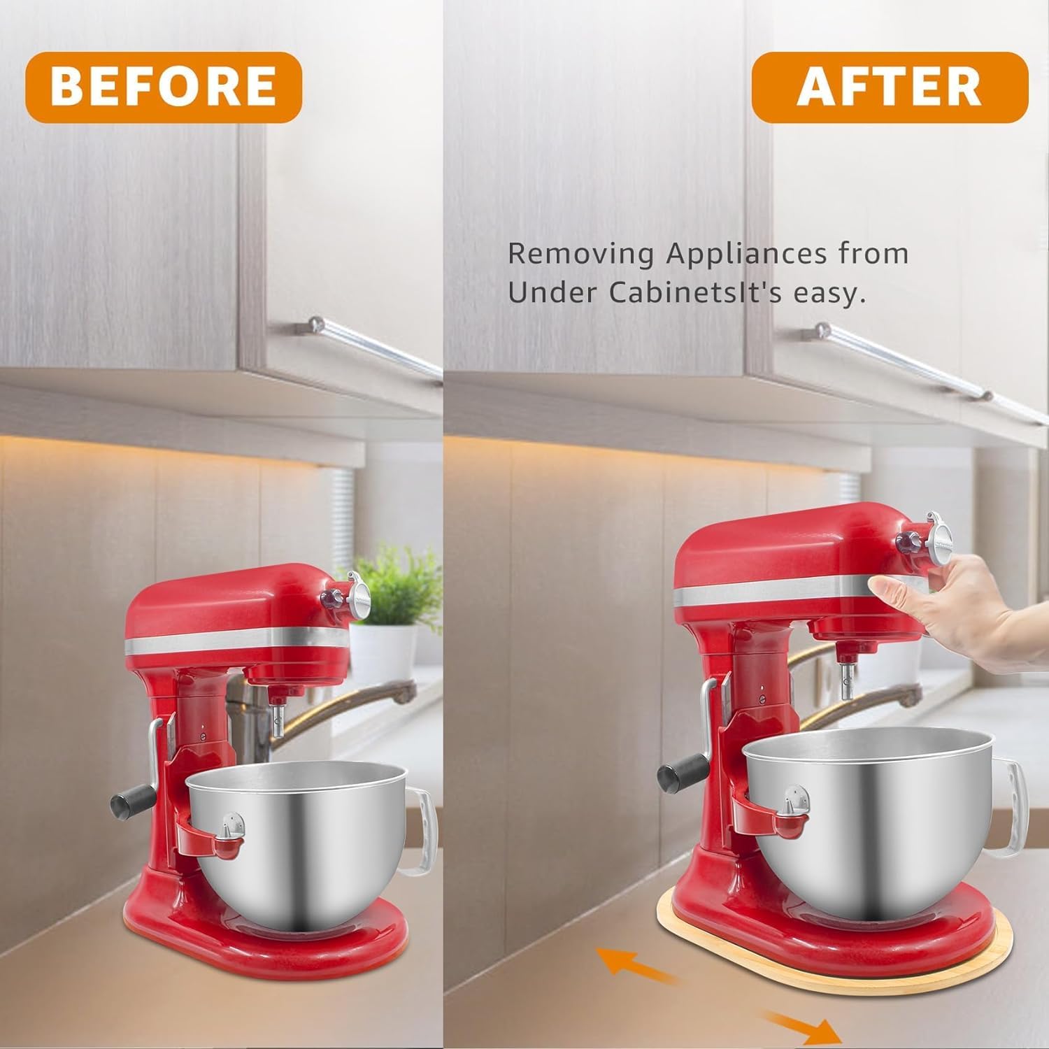 JAYOBGO Slide Mat helps organize space near corners and low cabinets.