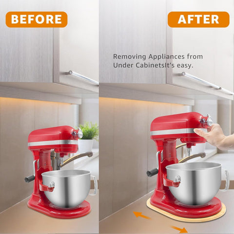 JAYOBGO Slide Mat helps organize space near corners and low cabinets.
