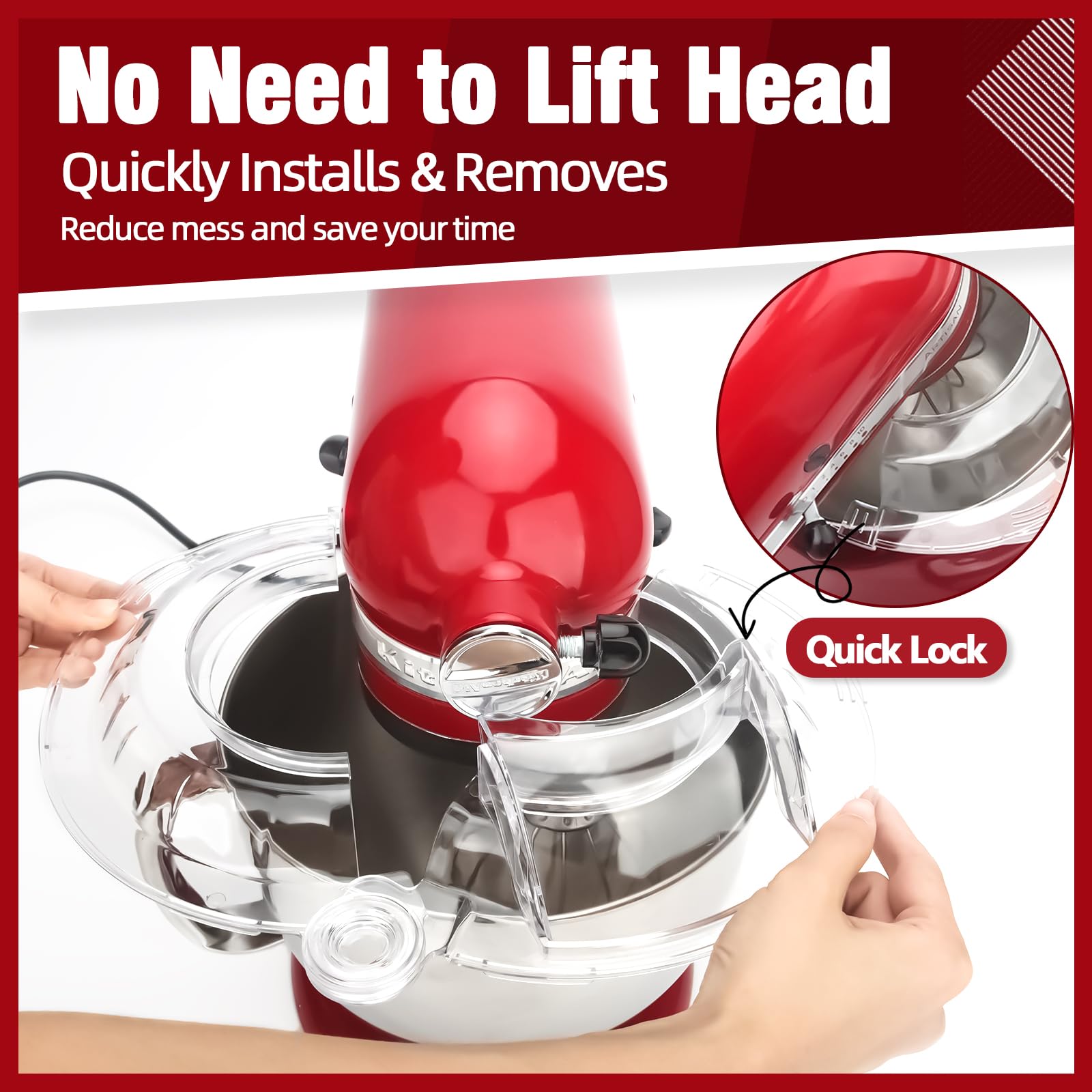 JAYOBGO shield with angled pour chute enables easy toppings without splashes.