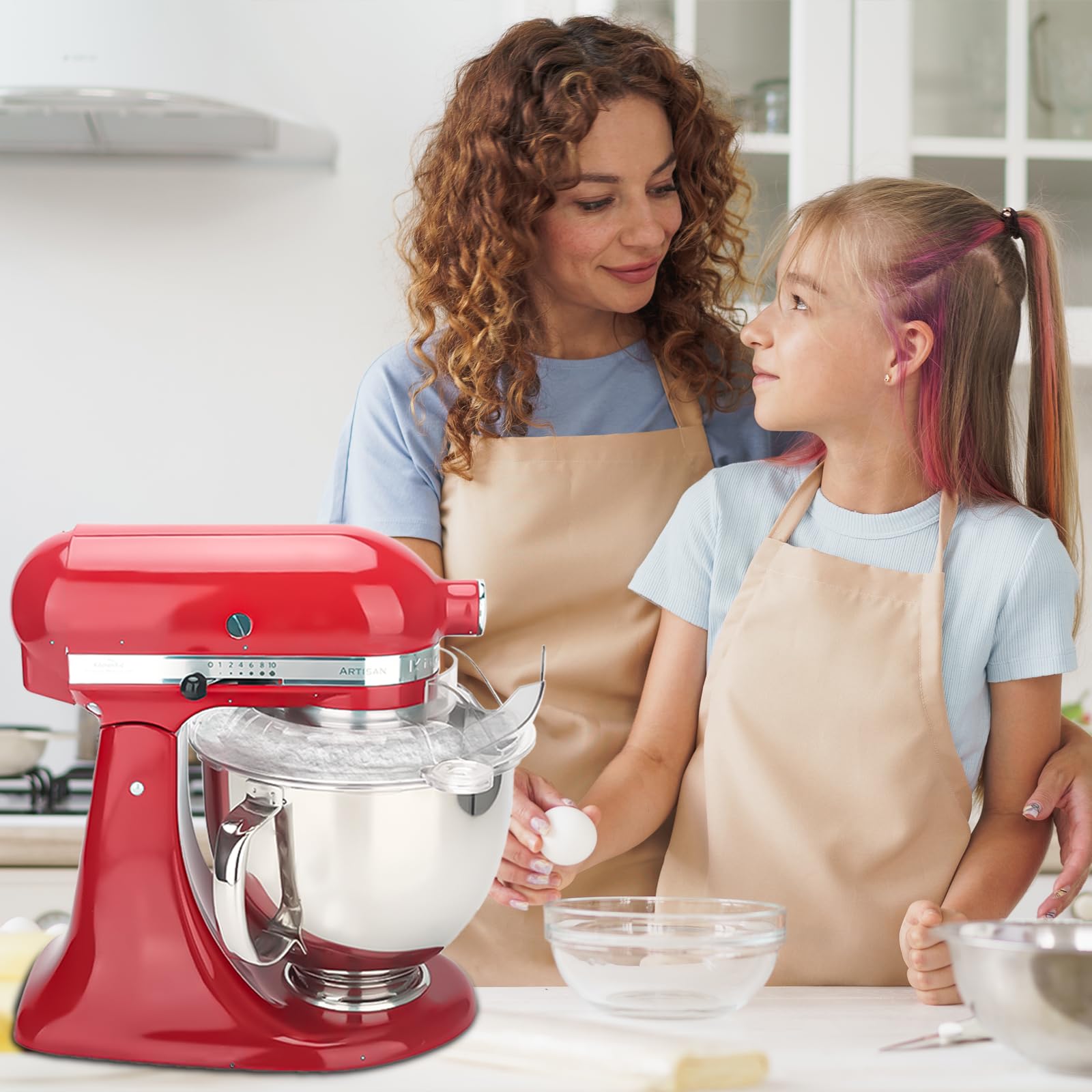 JAYOBGO transparent splash guard helps monitor mixing while reducing splashes.