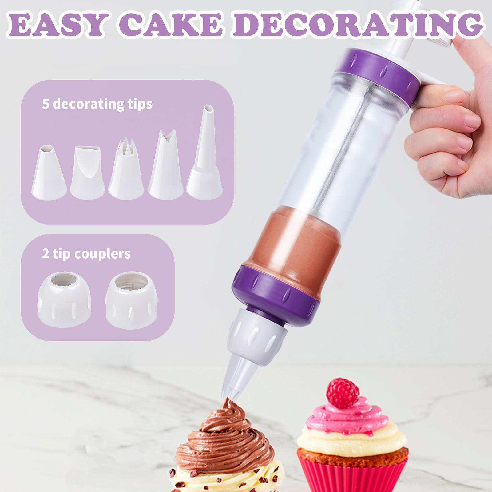 JAYVAR set includes five replaceable nozzles for diverse patterns.