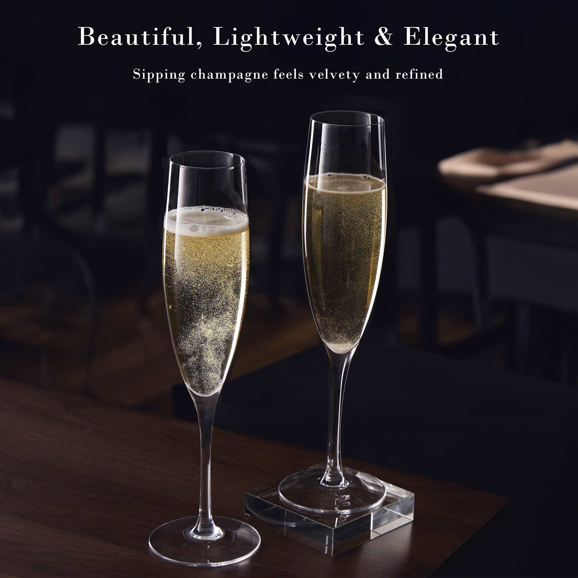 JBHO set of 4 8oz flutes ideal for intimate dinners and celebrations