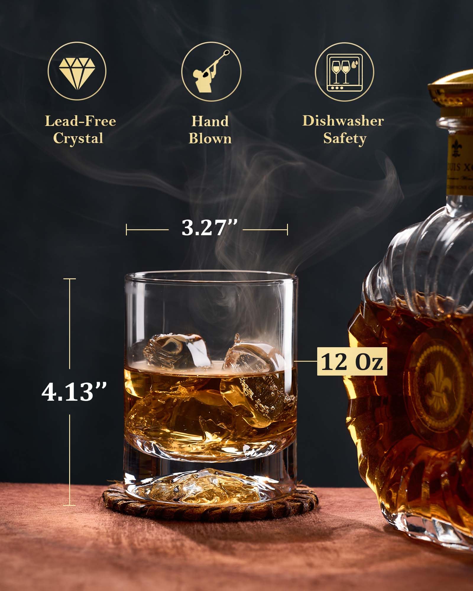 JBHO 12 oz set of 2 for cocktails and whiskey tasting