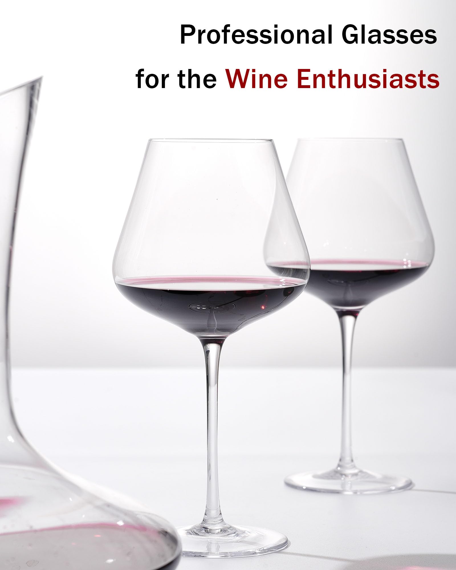 Pair of JBHO Burgundy wine glasses ready for table setting and dinner service