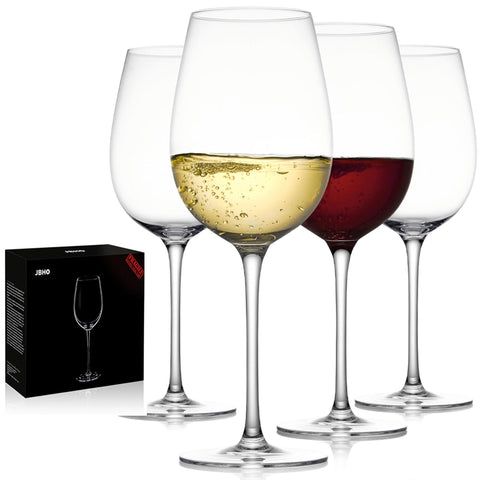 JBHO hand-blown Italian crystal wine glass with clear 18oz for elegant dining