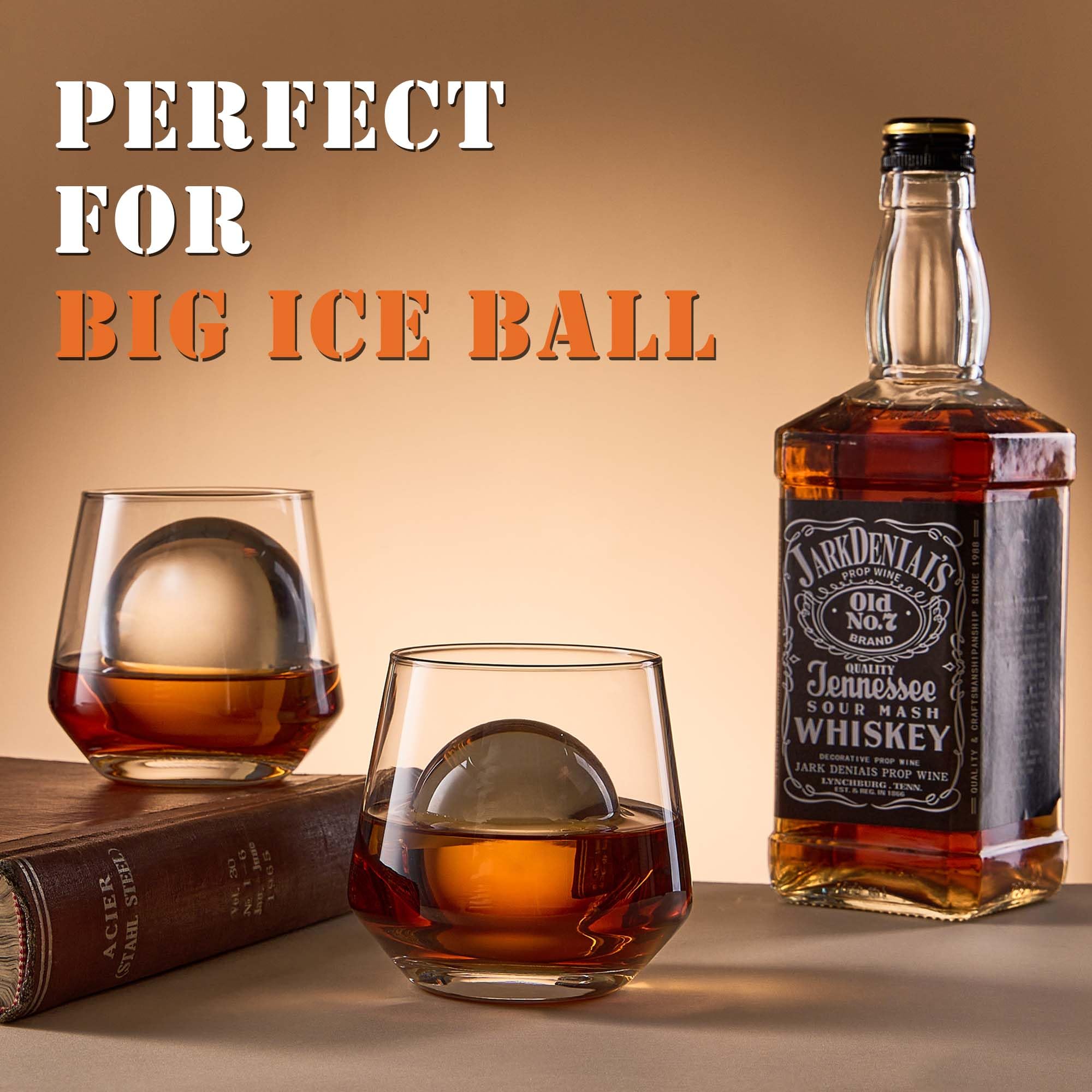 JBHO old-fashioned glass ergonomic design for comfortable neat or on-the-rocks pours.