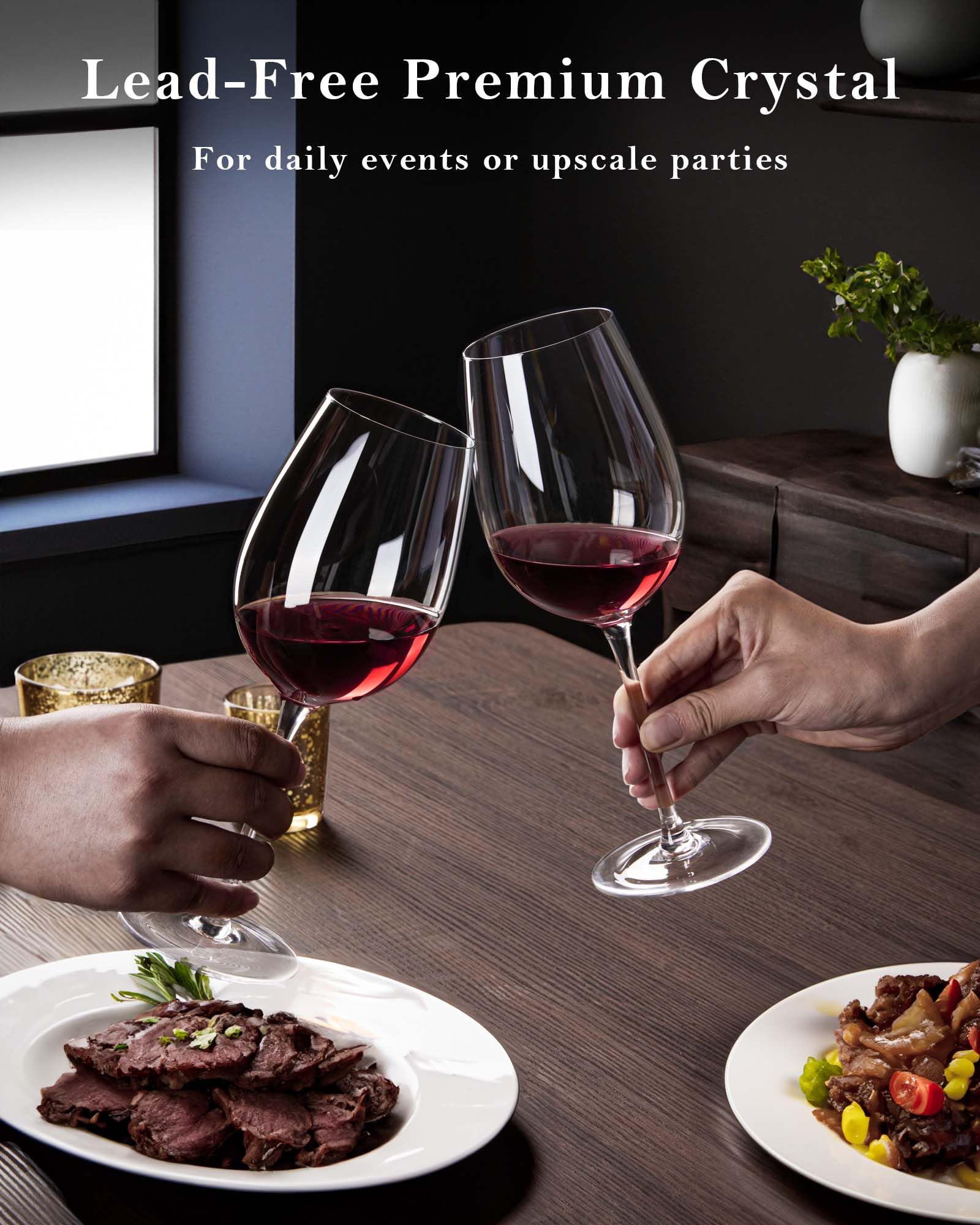 JBHO red wine glass crystal clarity for expressive aroma and color