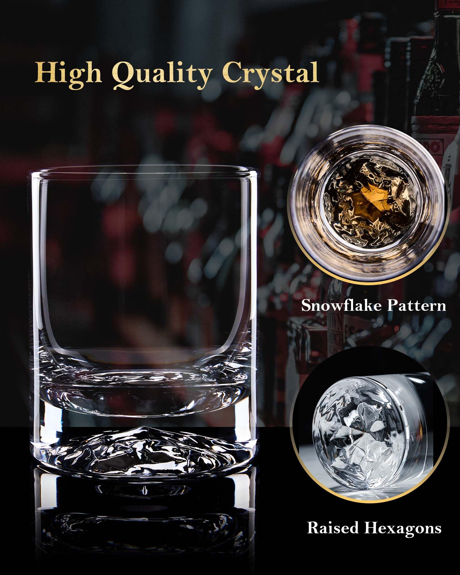 JBHO solid thick-base whiskey glass for durable daily use