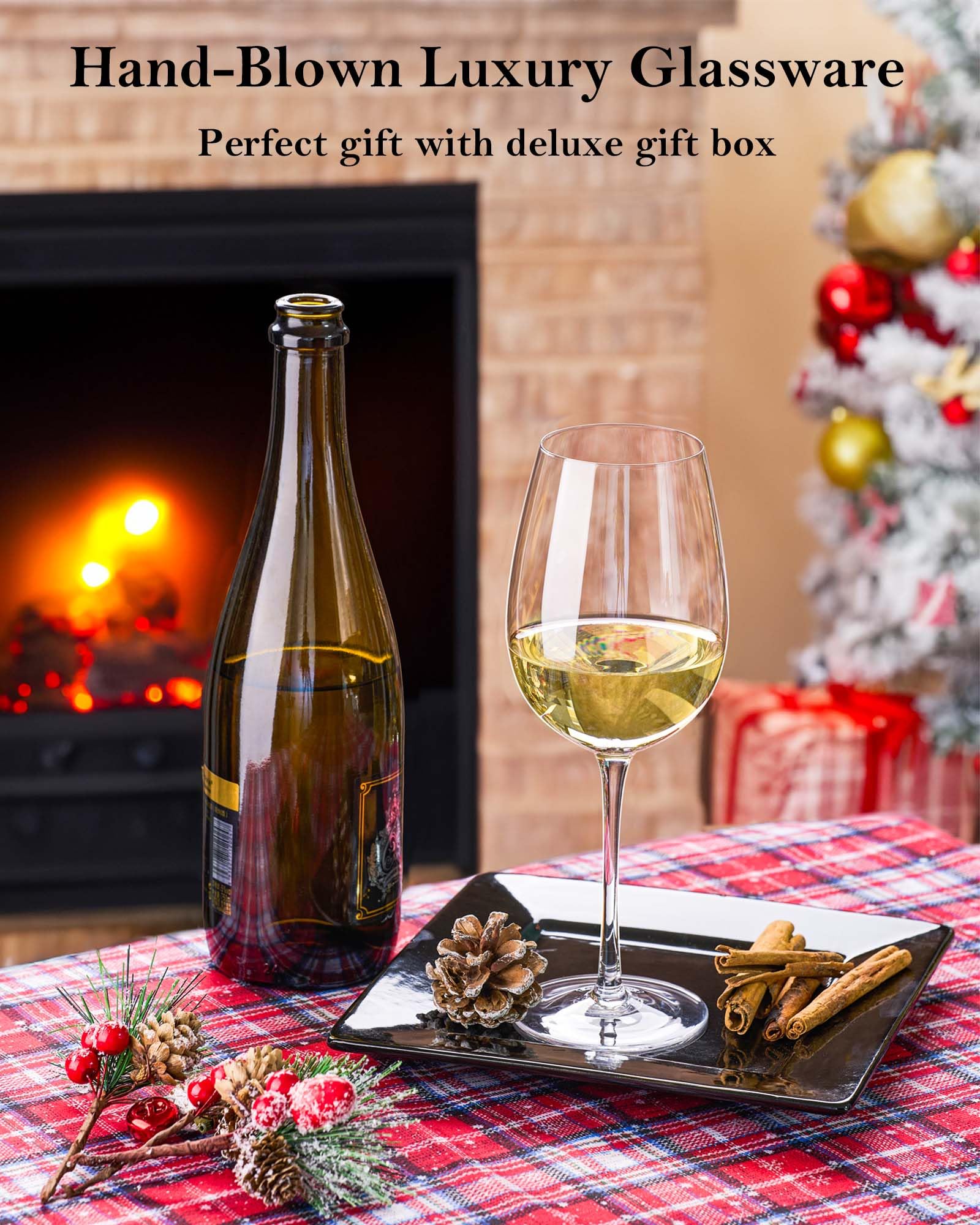 JBHO white wine glass slender thin rim enhances table presence