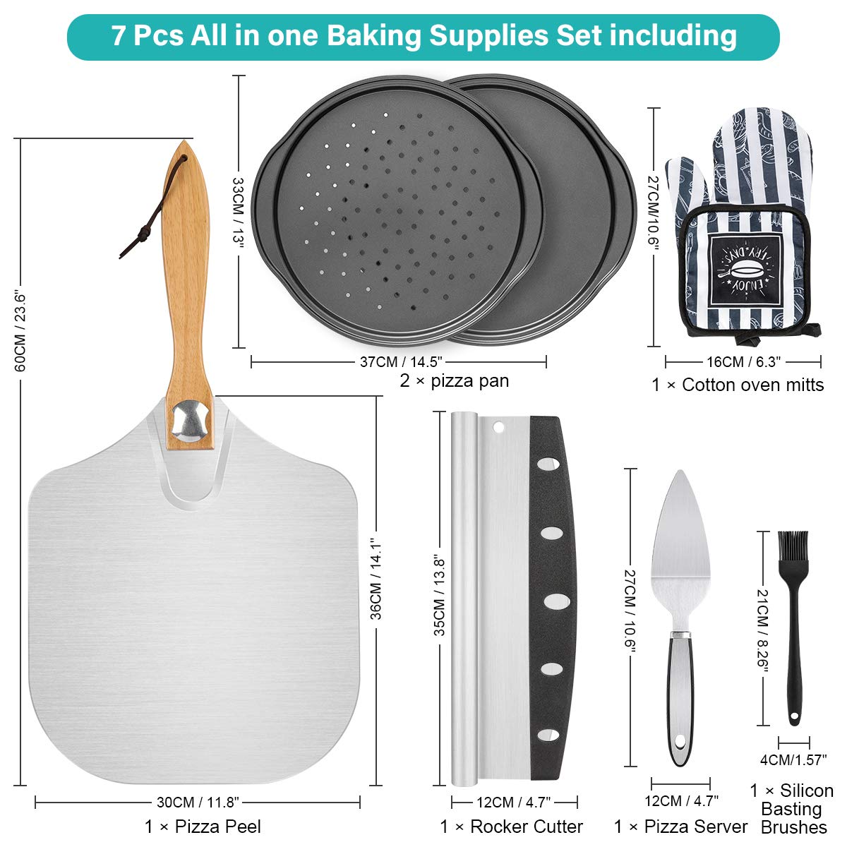 JCAEH perforated carbon steel pan promoting crispy crusts.