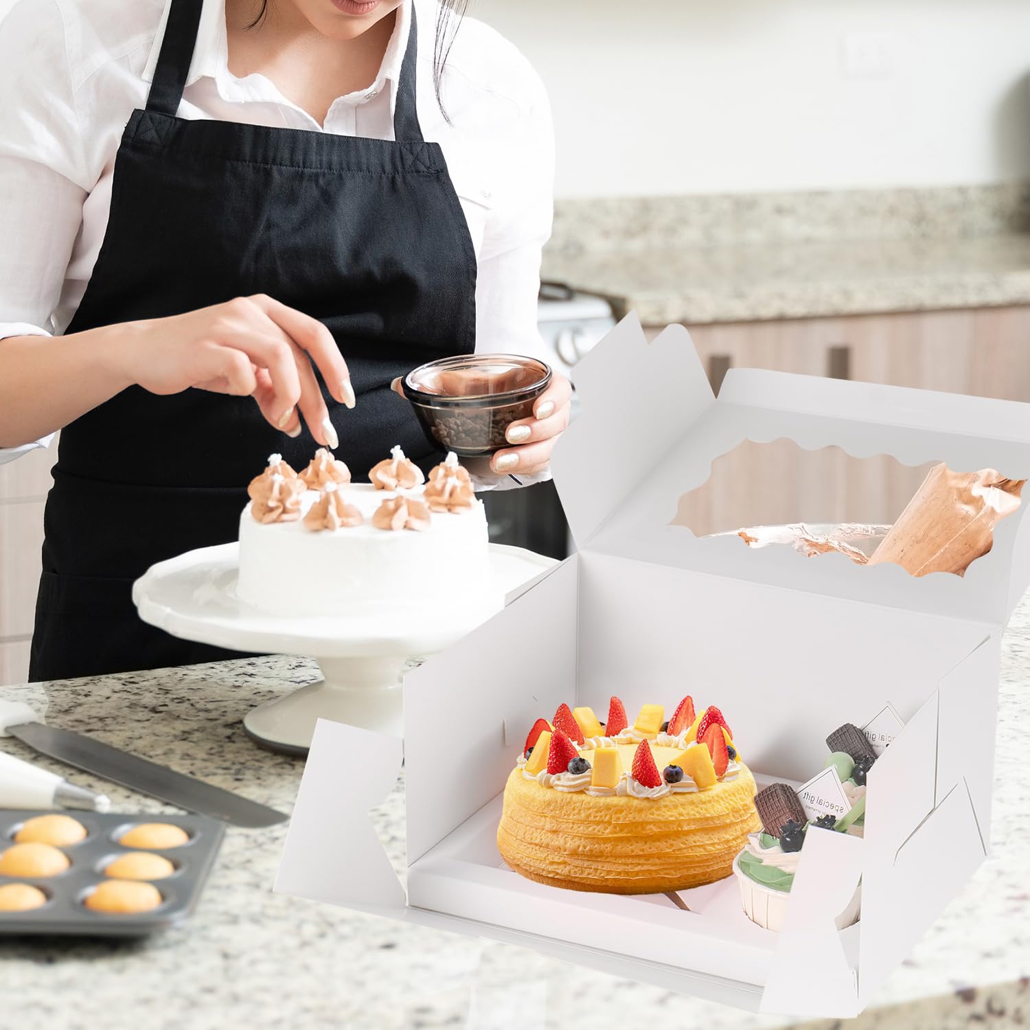 JCD flat-pack cake boxes are easy to assemble for quick events.