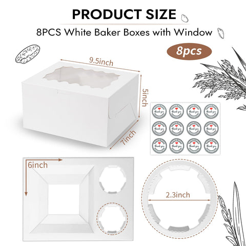 JCD cupcake box inserts and stickers keep pastries in place during transport.