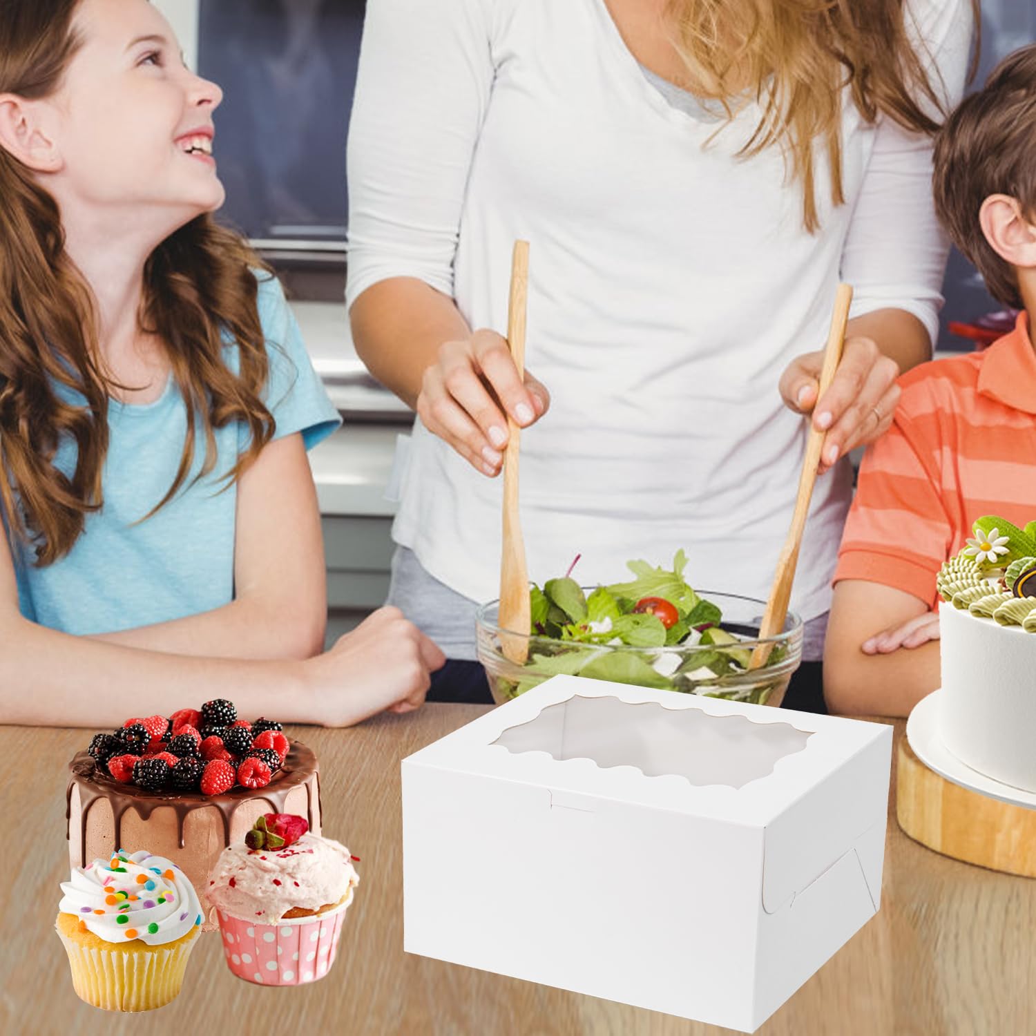 JCD PET plastic BPA-free cupcake carrier protects food during handling.