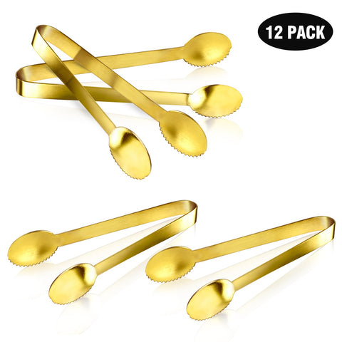 Compact 4.9-inch JCREN tongs ideal for small items like sugar cubes and olives.