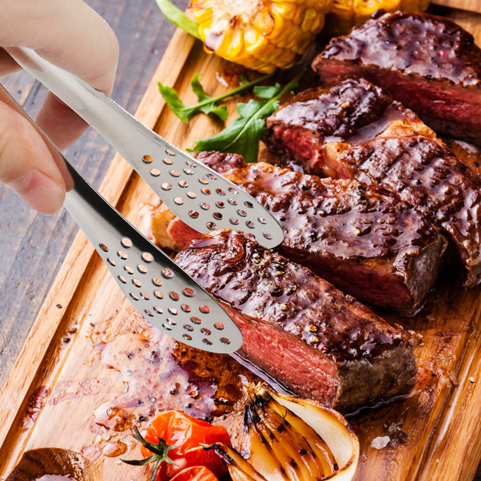 JCREN dishwasher-safe tongs for easy cleanup after entertaining.
