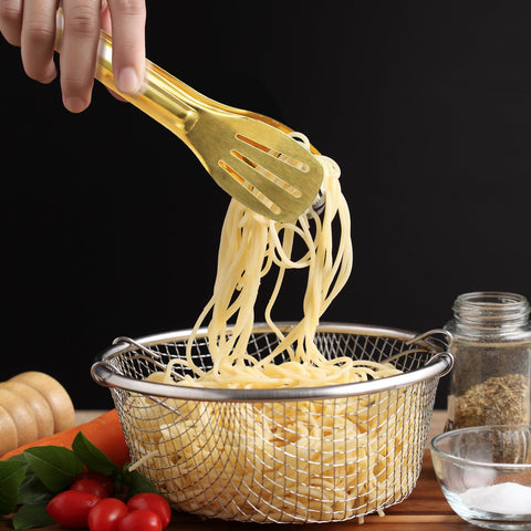 JCREN 7-inch gold tongs ideal for daily use
