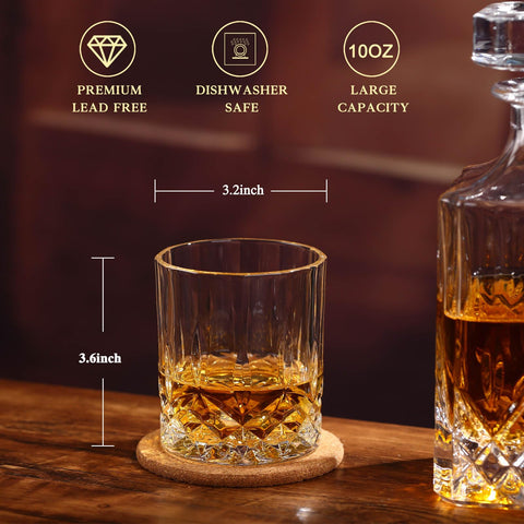 JDGOME crystal bourbon glasses highlight clarity for refined sipping.