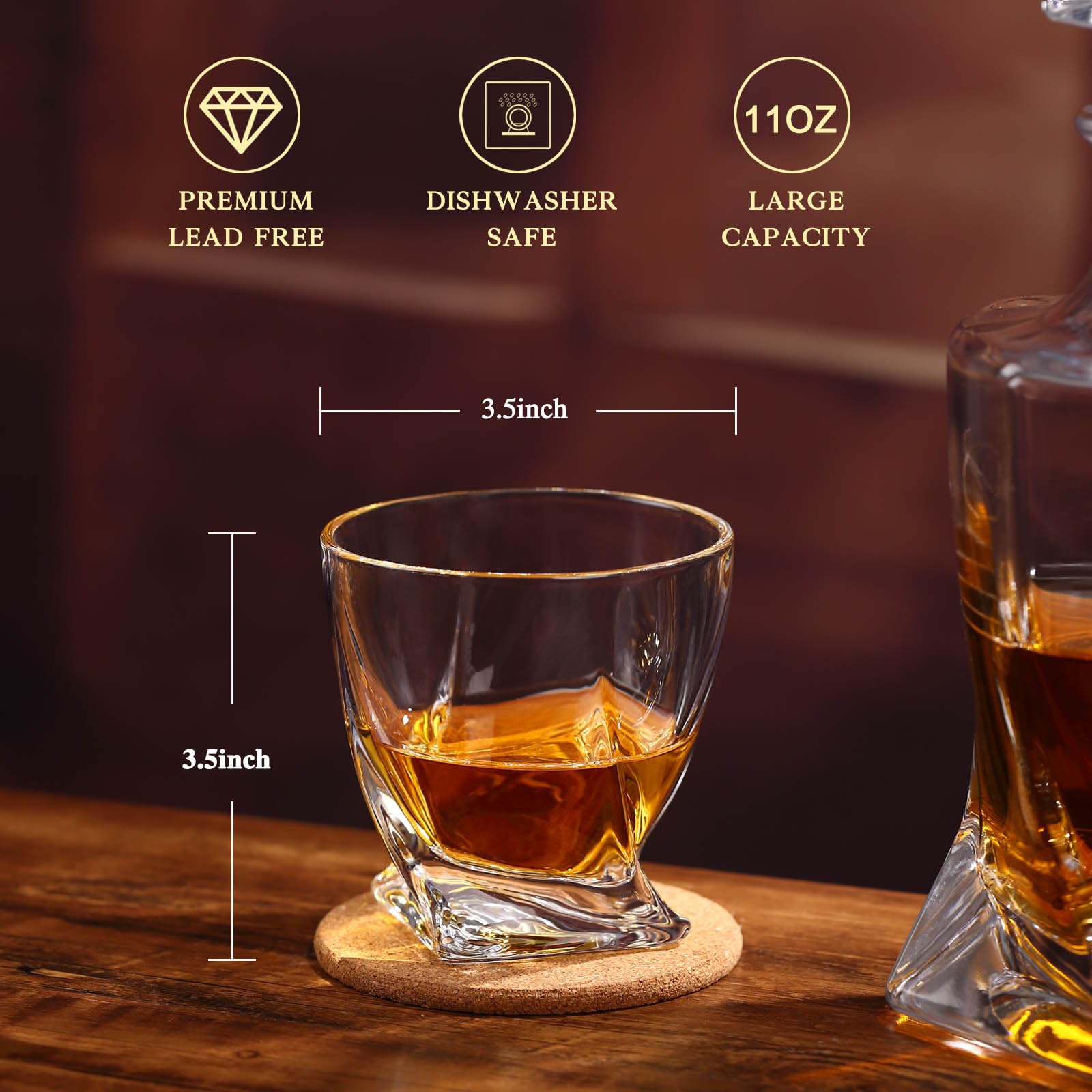JDGOME gift box with two crystal whiskey glasses, ideal for gifting occasions.