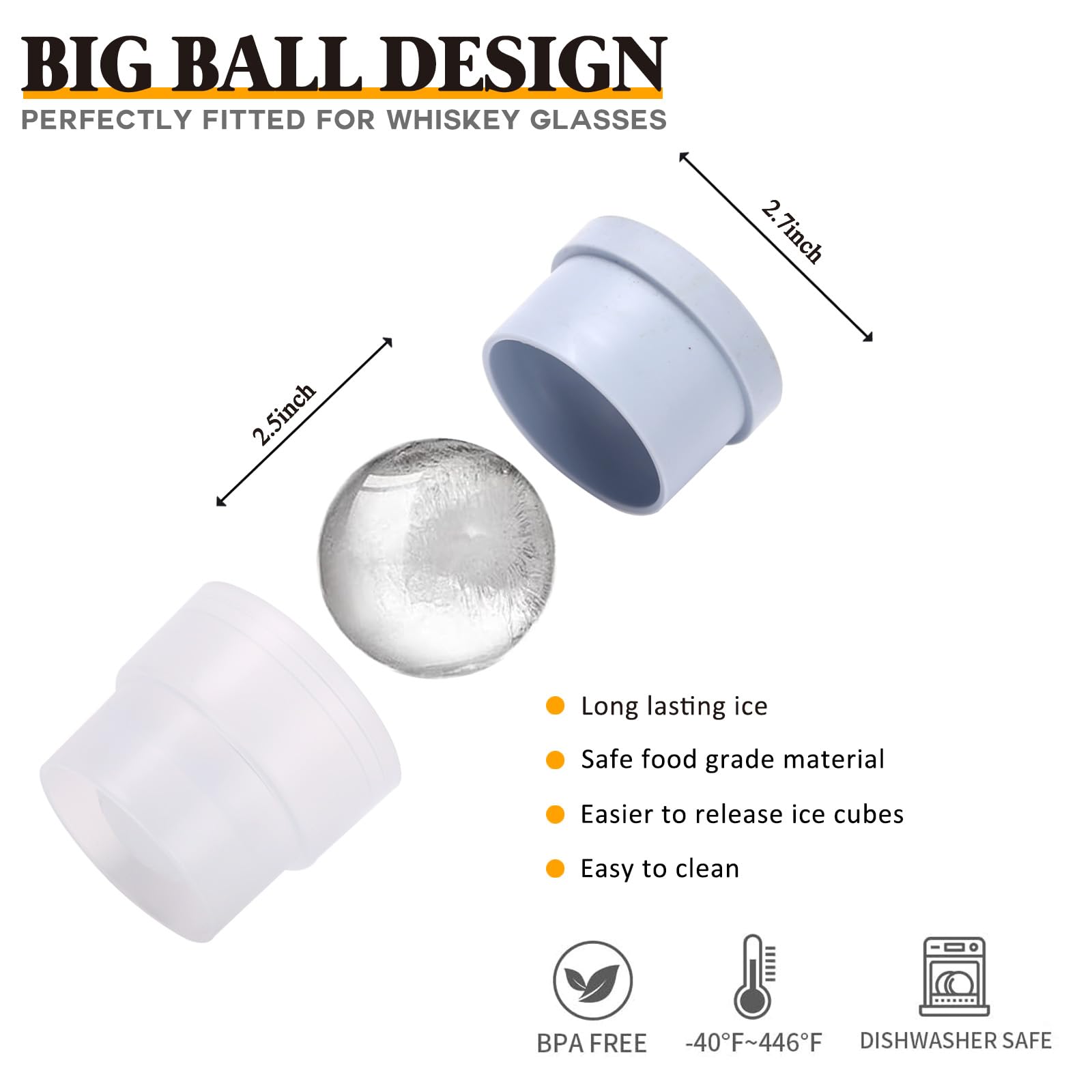 JDGOME dual ice ball molds help create perfectly round chilling spheres.