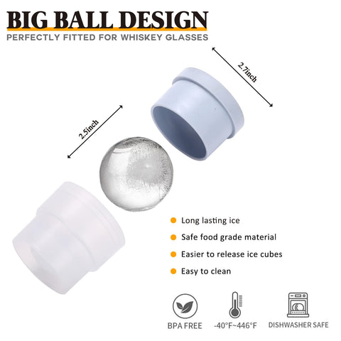 JDGOME dual ice ball molds help create perfectly round chilling spheres.