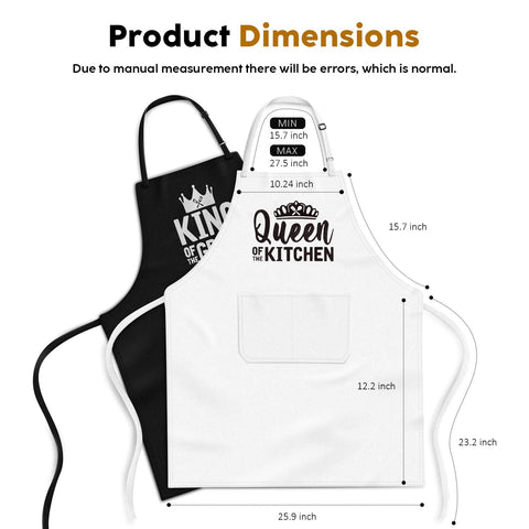 JDNFYGX King & Queen aprons arrive in a stylish gift box for celebrations.