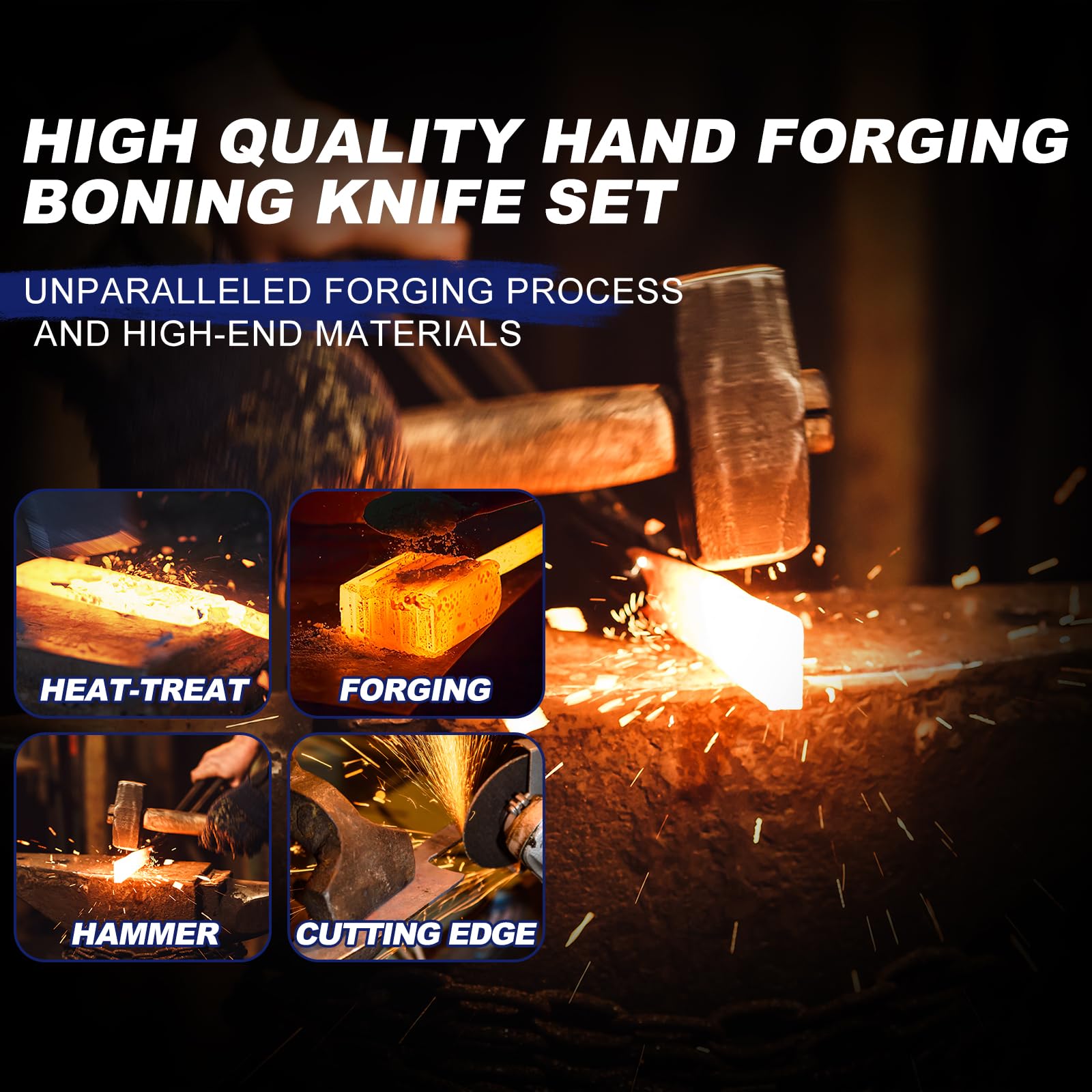 JDRICHX full-tang rosewood handles enhance control and durability.