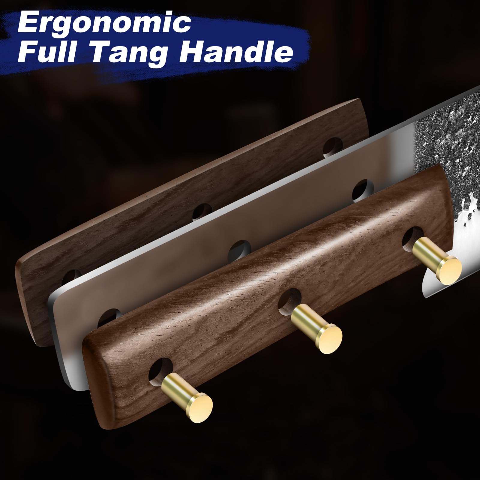JDRICHX high-carbon steel blades stay sharp and resist corrosion.