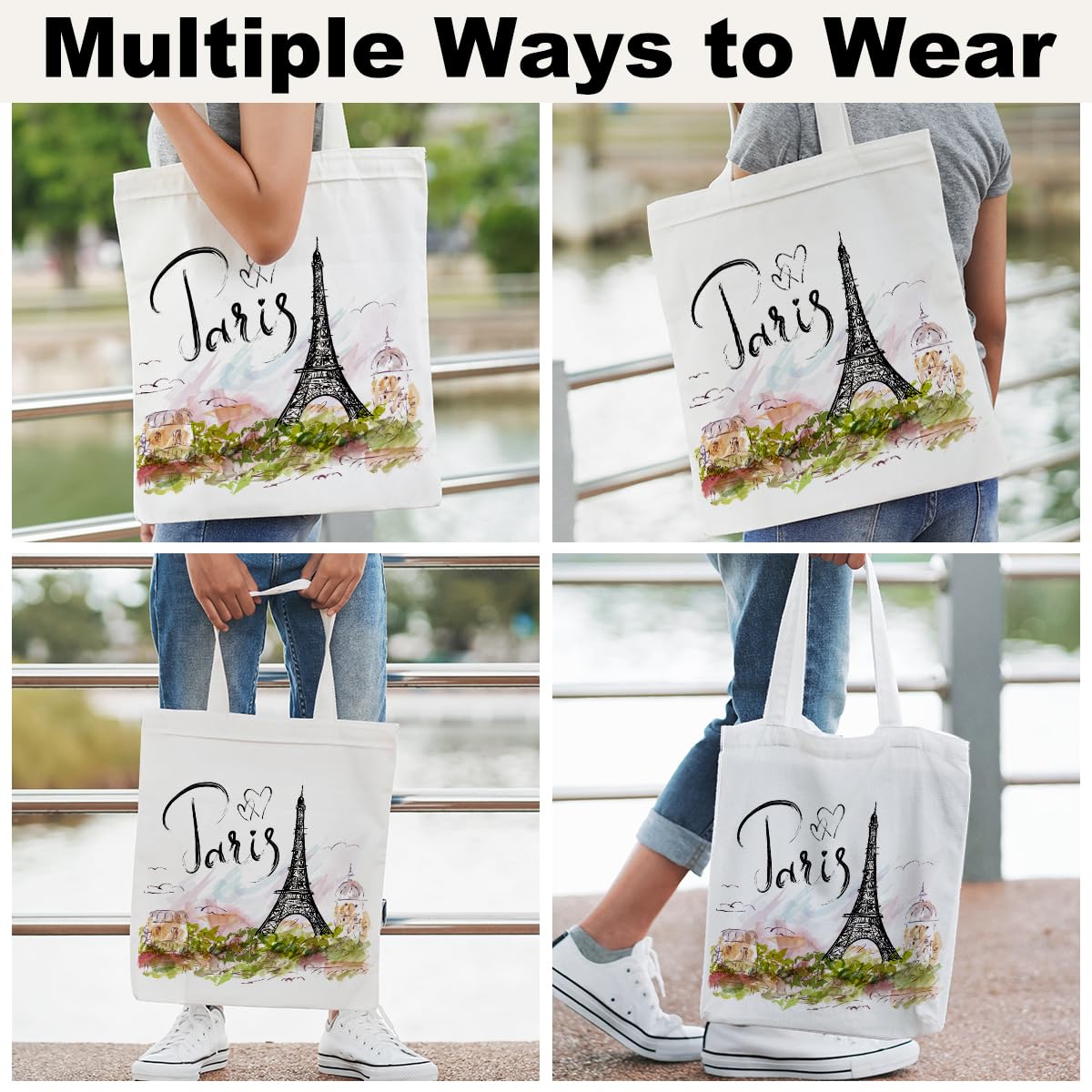 Jealance Large Capacity Tote fits wallets, books, and daily essentials.
