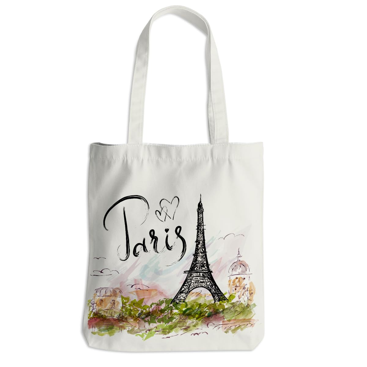 Jealance Paris Lover Tote Bag with Paris print for daily carry and city shopping.