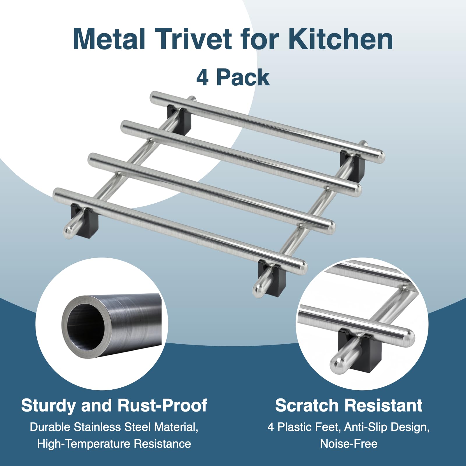 JEEATCN stainless steel trivet highlights heat resistance for hot pots and pans