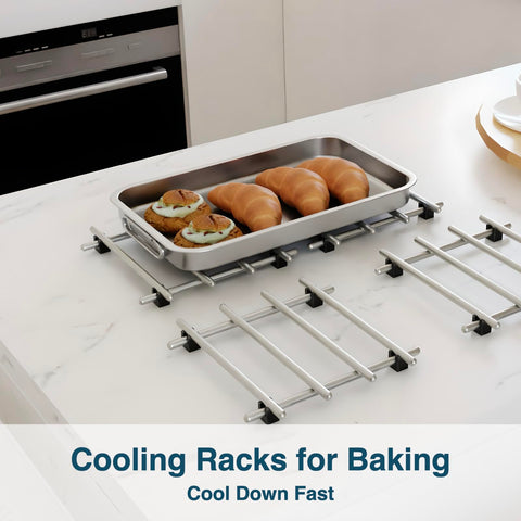JEEATCN trivet serves as a kitchen cooling rack for bakers