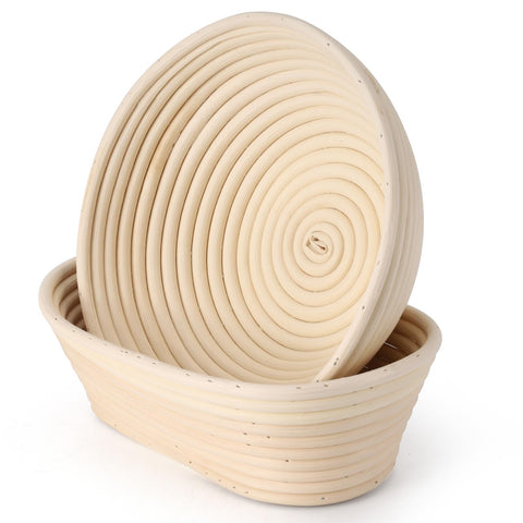 Jeensley Banneton oval basket set ideal for longer loaves like baguettes.