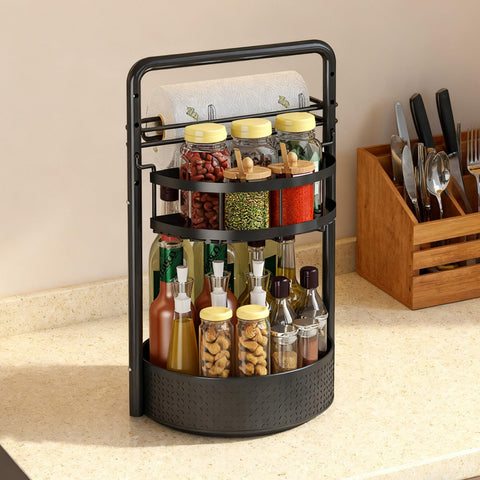 JEESA Lazy Susan cabinet storage maximizes vertical space