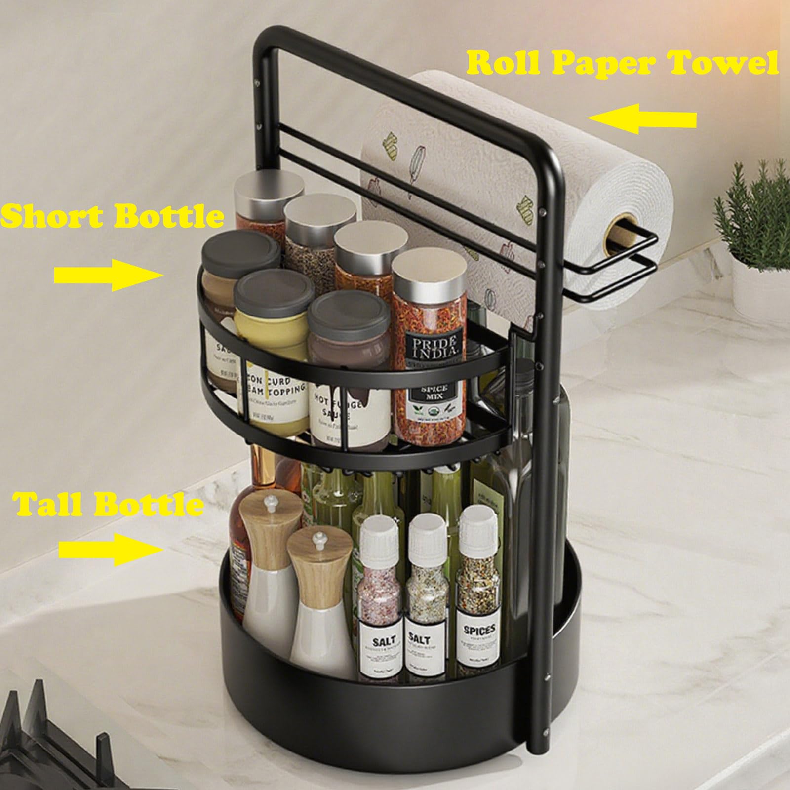 JEESA Lazy Susan guarded tiers prevent tipping during rotation