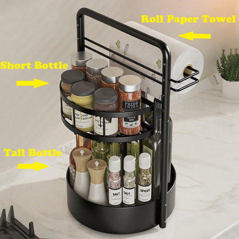 JEESA Lazy Susan guarded tiers prevent tipping during rotation