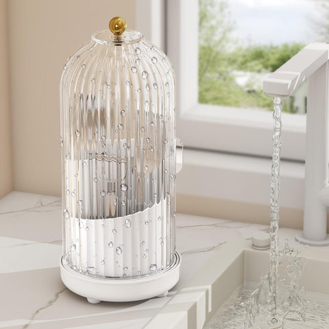 JEESA white and silver utensil holder adds modern style to countertops.