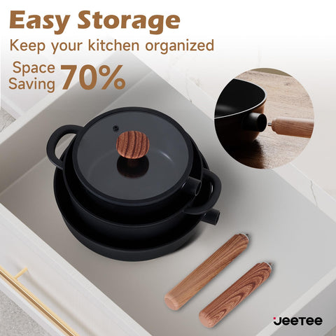 JEETEE covered saucepans with lids included for simmering