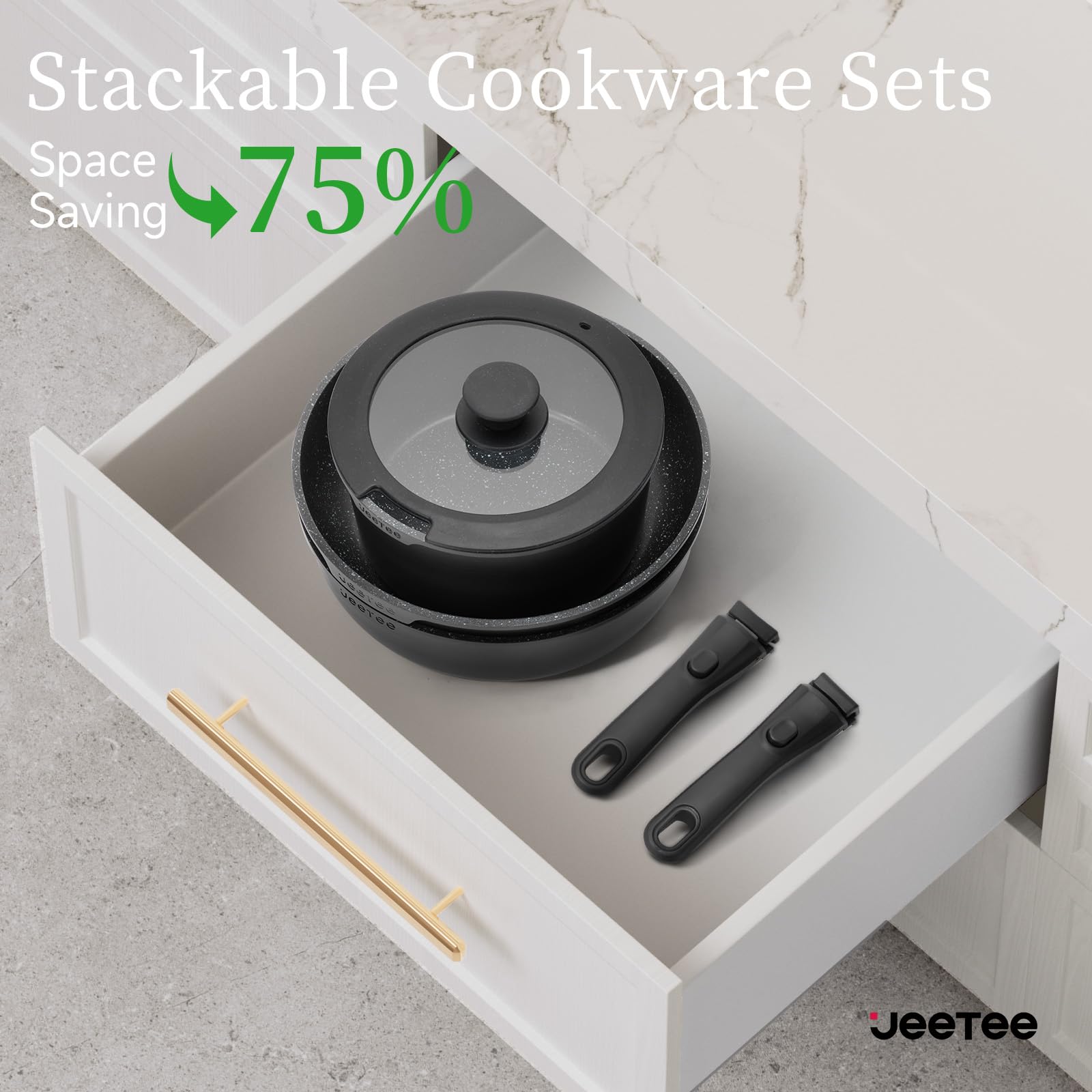JEETEE dual removable handles offer flexible configurations for heating and serving.